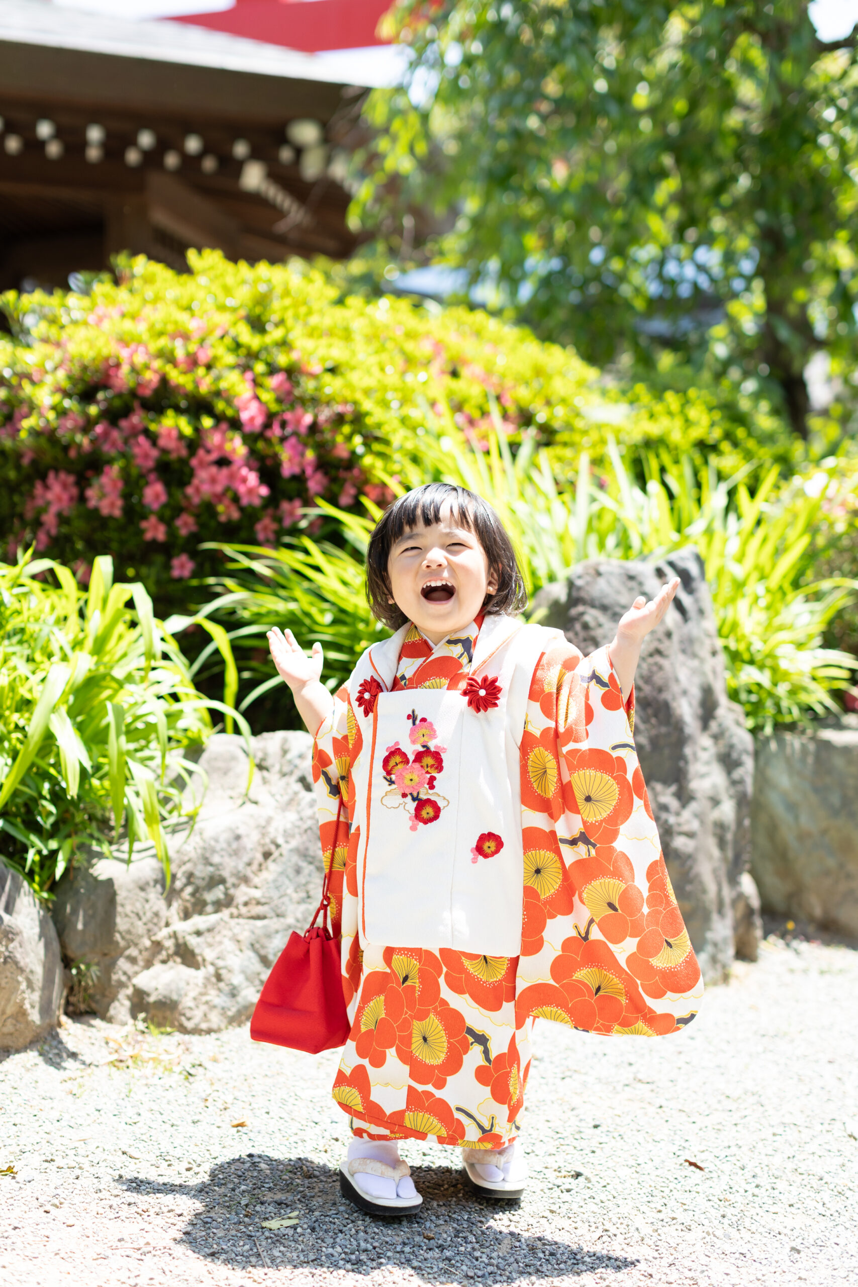 お兄ちゃんも着物を着て、華やかな三兄妹七五三-M11