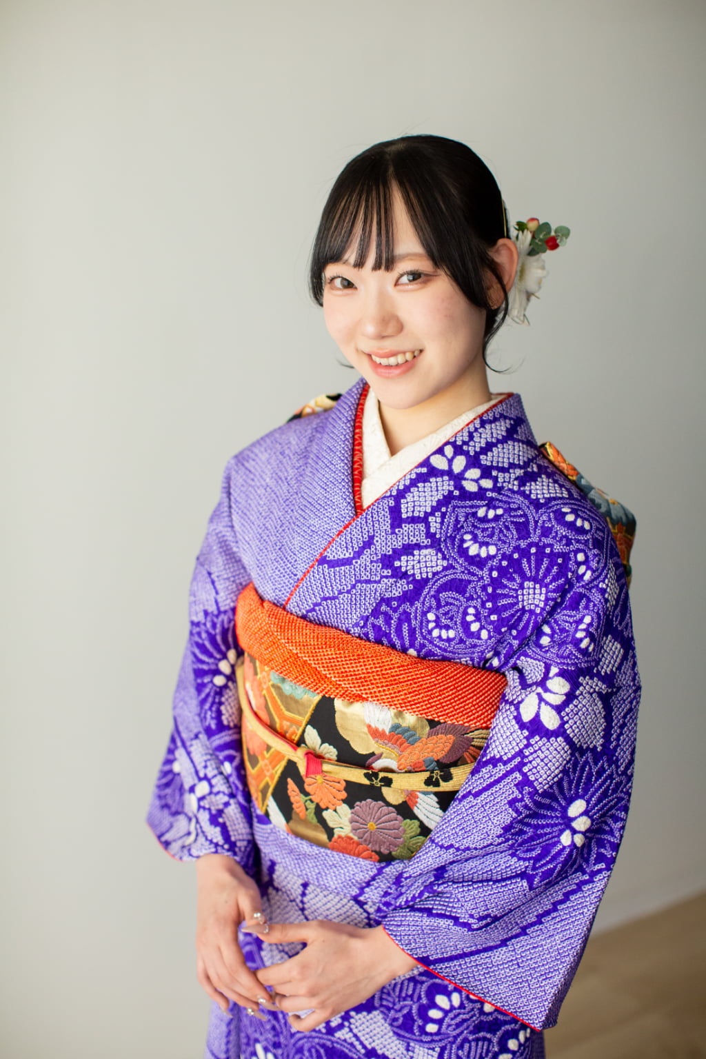 美しい総絞りのお着物で成人式の前撮り-M4