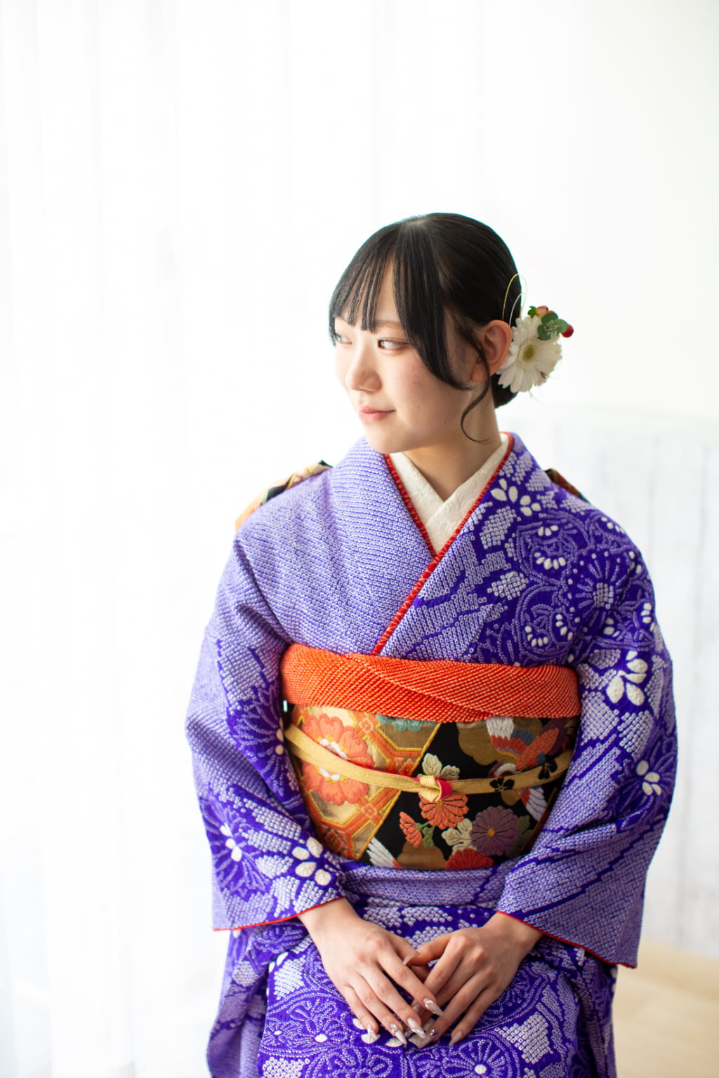 美しい総絞りのお着物で成人式の前撮り-M6